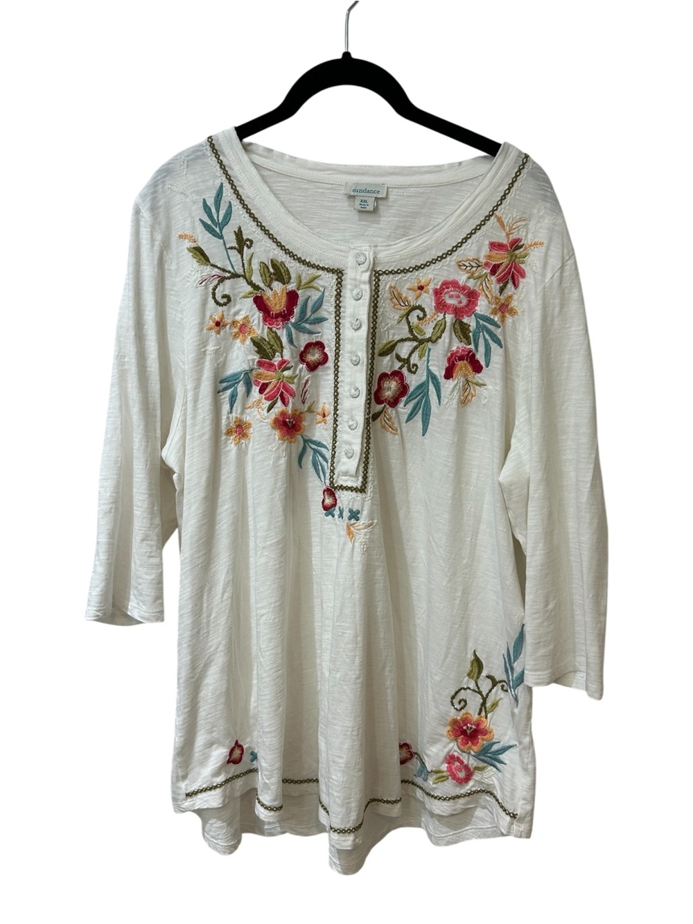 Sundance Embroidered Floral Tunic size XXL